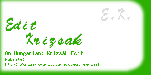 edit krizsak business card